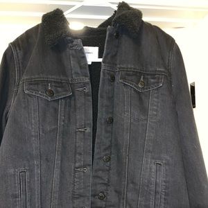 Old Navy Black Sherpa Lined Jean Jacket